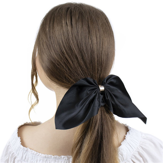 GUMKA do włosów frotka SCRUNCHIES KOKARDA czarna
