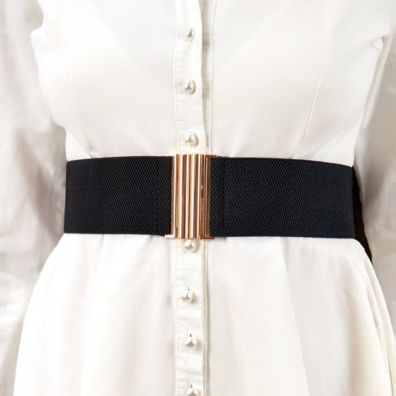 PASEK DAMSKI gumowy PAS ELASTYCZNY klamra szeroki Rozmiar L