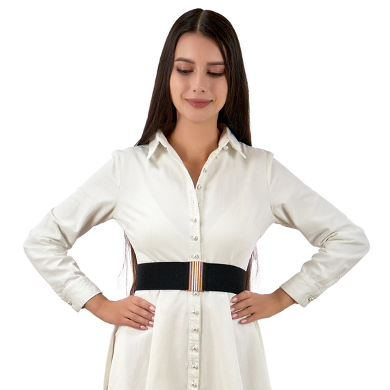 PASEK DAMSKI gumowy PAS ELASTYCZNY klamra szeroki Rozmiar M