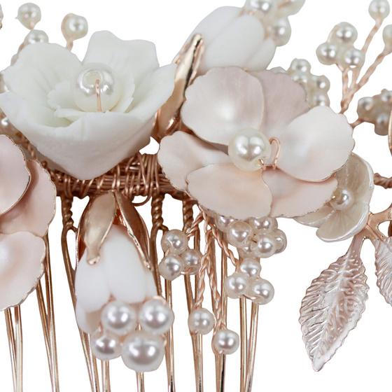 OZDOBA do włosów GRZEBYK perełki ŚLUBNA kwiatki