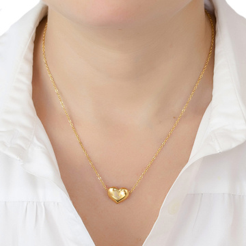 Naszyjnik STAL SZLACHETNA POZŁACANA serce