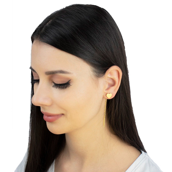 Kolczyki DŁUGIE wiszące STAL SZLACHETNA POZŁACANA