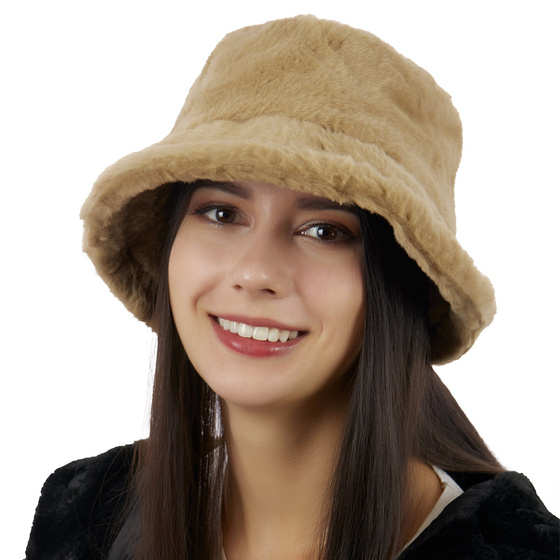ZIMOWY bucket hat KAPELUSZ ciepły PLUSZOWY czapka na zimę