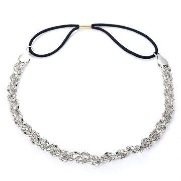 OPASKA DO WŁOSÓW skręt SREBRNA na gumce