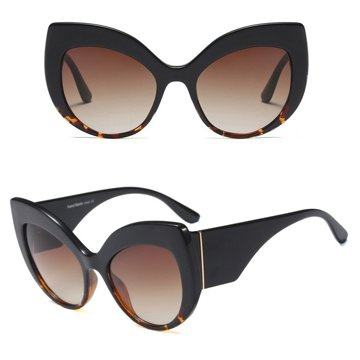 OKULARY przeciwsłoneczne DAMSKIE kocie oko BRĄZOWE