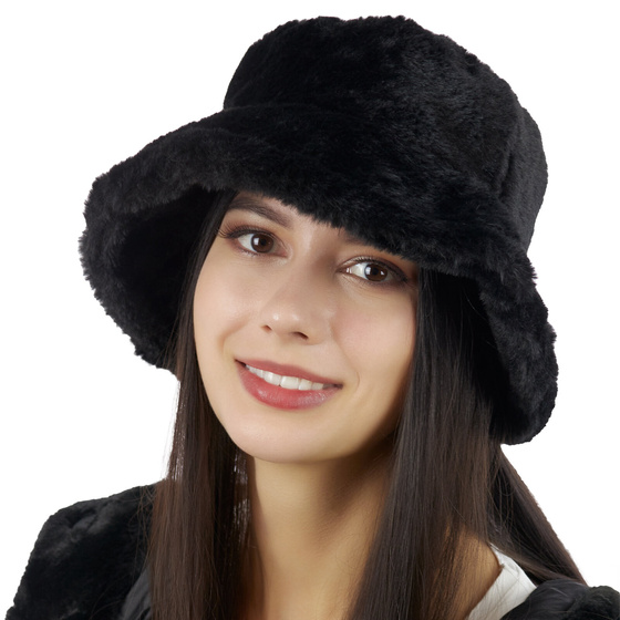 ZIMOWY bucket hat KAPELUSZ ciepły PLUSZOWY na zimę czapka