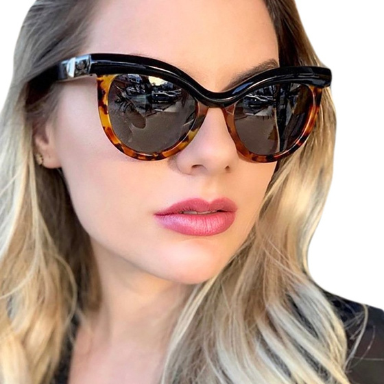 OKULARY przeciwsłoneczne KOCIE damskie PANTERKOWE