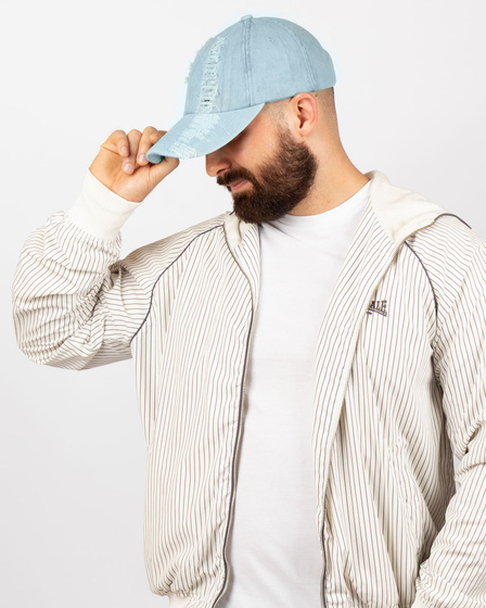 Czapka z DASZKIEM jeansowa VINTAGE kaszkietówka