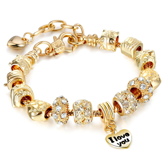 BRANSOLETKA DAMSKA złota PREZENT charms gold