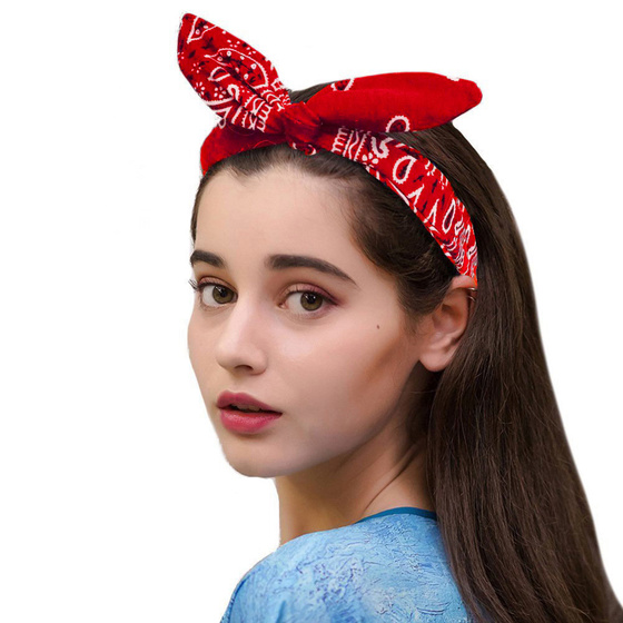 OPASKA do włosów na głowę PIN UP BANDAMKA na gumce kokarda