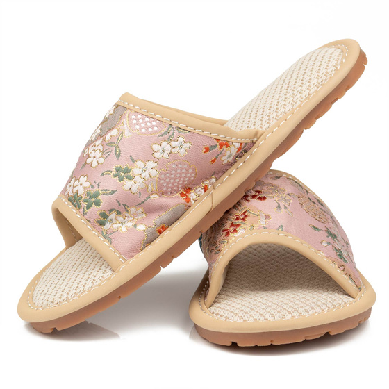 KAPCIE damskie Alessio domowe KWIATY Lekkie Miękkie FOLK r. 38-39