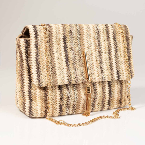 TORBA damska KOPERTÓWKA na ramię pleciona plażowa NA LATO WAKACJE