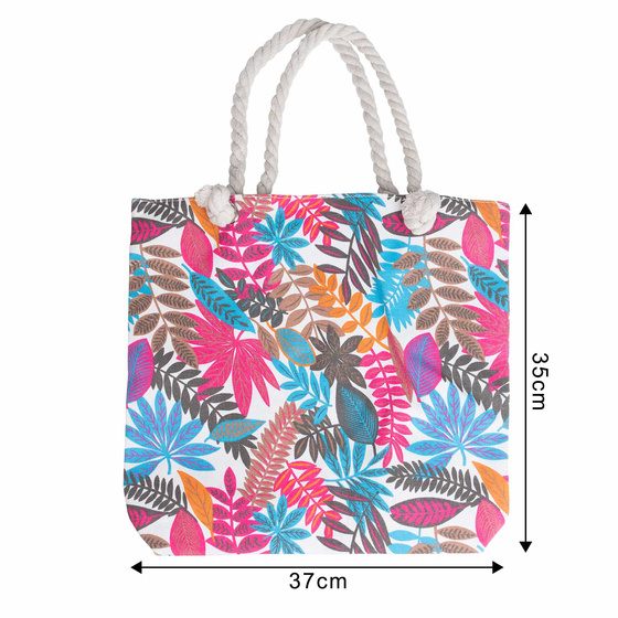 TOREBKA DAMSKA na ramię TORBA duża BOHO PLAŻOWA shopper pojemna LIŚCIE