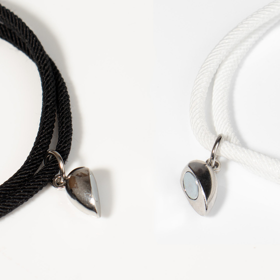 BRANSOLETKA PRZYJAŹNI serduszko na magnes SERCE DLA PAR - 2 SZTUKI