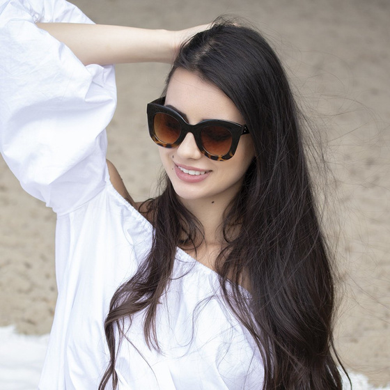 OKULARY DAMSKIE kocie przeciwsłoneczne PANTERKOWE