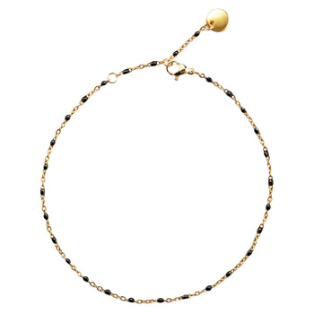 BRANSOLETKA na NOGĘ STAL SZLACHETNA POZŁACANA