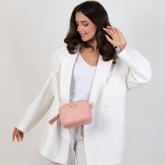 Alessio TOREBKA Damska PIKOWANA na ramię łańcuszek QUILTED CROSSBODY