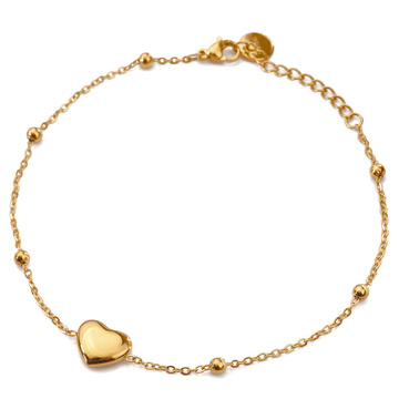 BRANSOLETKA na NOGĘ STAL SZLACHETNA POZŁACANA