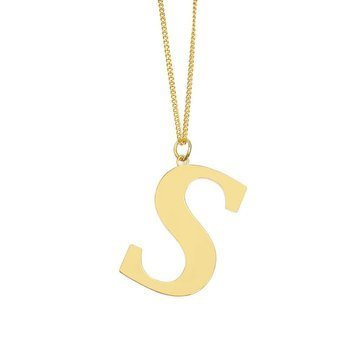 NASZYJNIK damski POZŁACANY 24k litera S duża