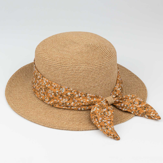 KAPELUSZ DAMSKI Alessio słomkowy boho lato plaża KOKARDA słomiany