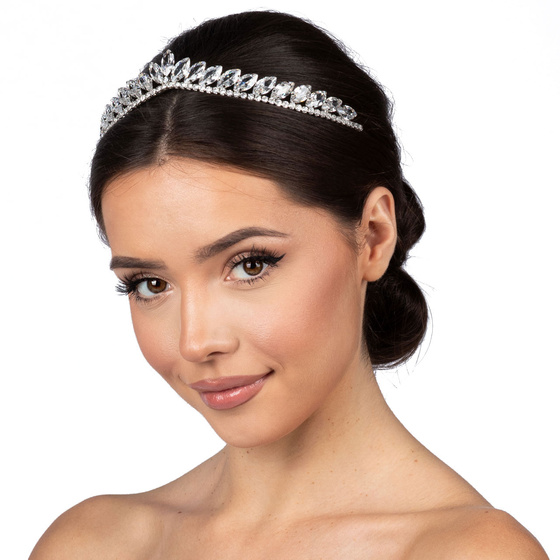 Ozdoba ŚLUBNA korona TIARA DIADEM KRYSZTAŁ AAA