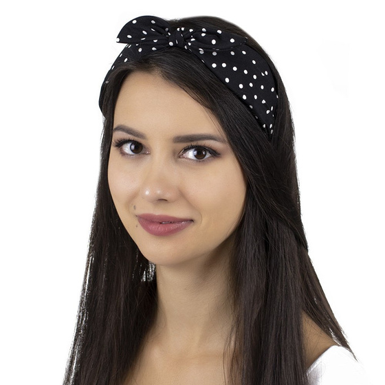 OPASKA DO WŁOSÓW szeroka kokarda KROPKI pin up WĘZEŁ