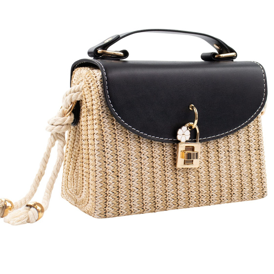 TOREBKA SŁOMIANA mała KOSZYK na ramię boho KUFEREK letnia SŁOMKOWA