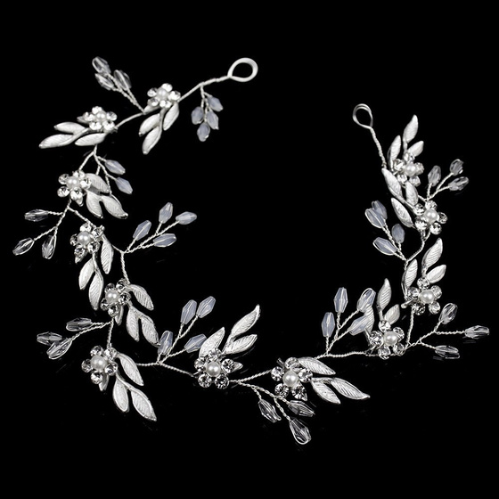 OZDOBA ŚLUBNA do włosów SREBRNA ślub CYRKONIE