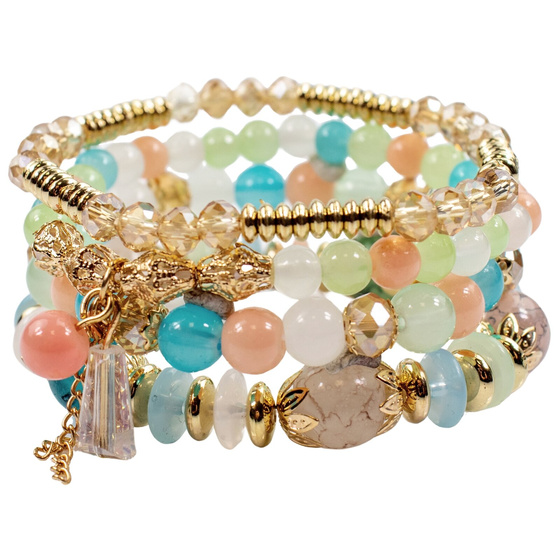 ZESTAW BRANSOLETEK elegancki koraliki KRYSZTAŁKI