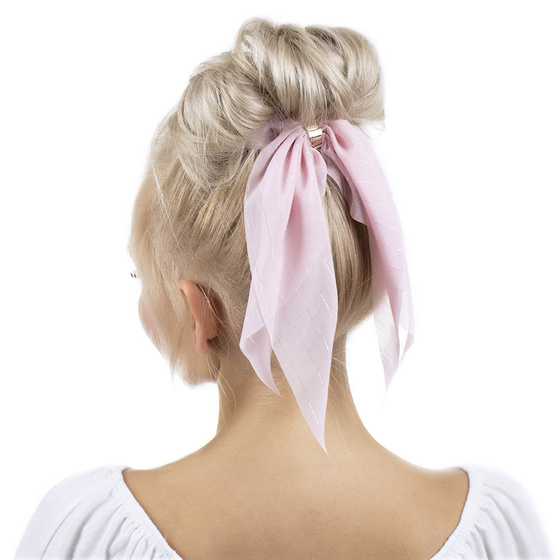 GUMKA DO WŁOSÓW kokarda APASZKA scrunchies RÓŻOWA
