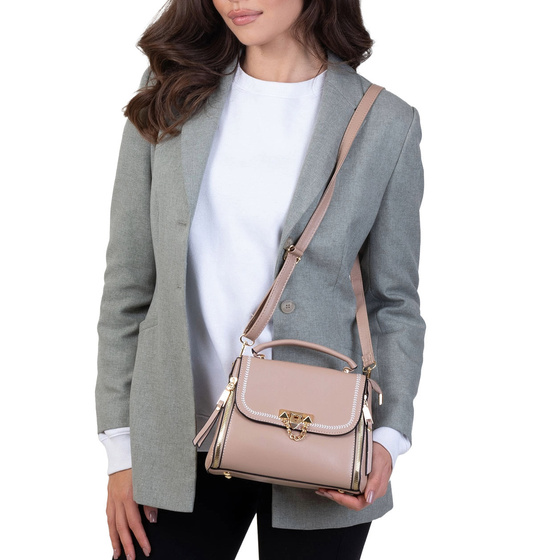 Alessio TOREBKA mała MIEJSKA kuferek DAMSKA LISTONOSZKA BRĄZ-MORELA