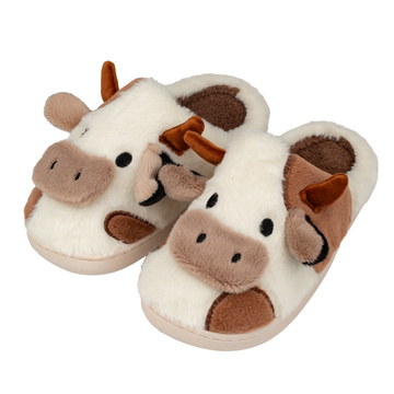 KAPCIE damskie Ciepłe PLUSZOWE CIAPY OCIEPLANE KROWA KRÓWKA r. 36-37