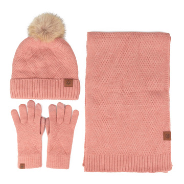 Alessio KOMPLET CZAPKA + KOMIN + RĘKAWICZKI DOTYKOWE ciepły POLAR ZIMOWY