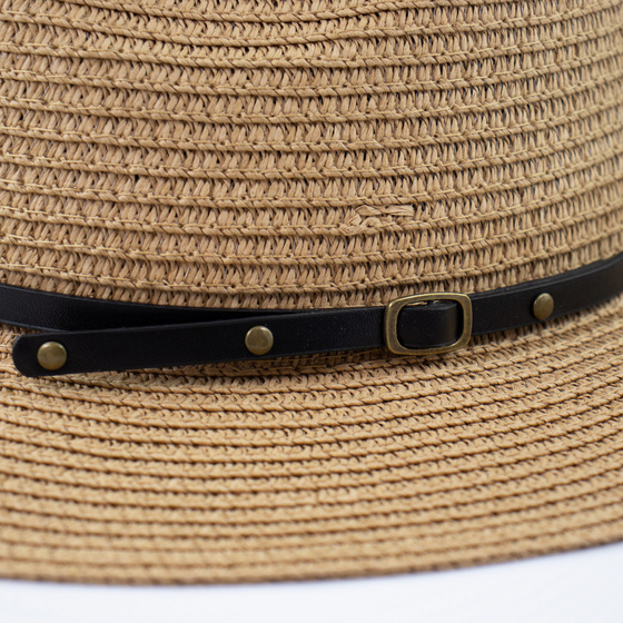 KAPELUSZ fedora letni SŁOMIANY DAMSKI MĘSKI panama SŁOMKOWY pleciony