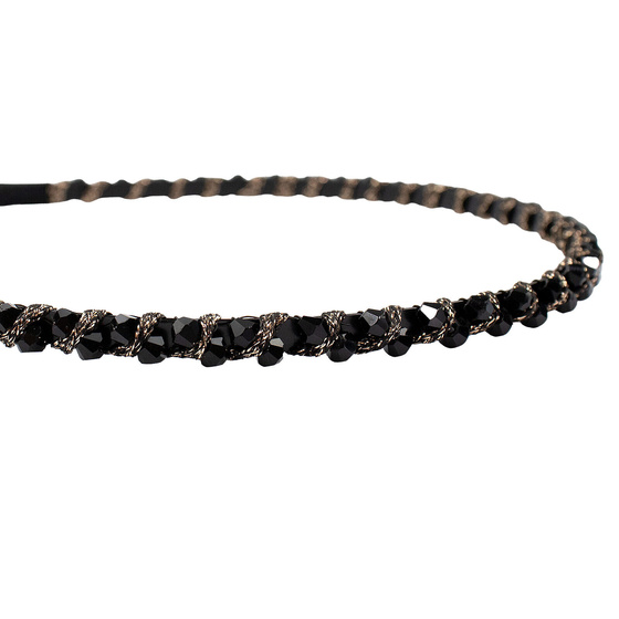 OPASKA do włosów damska WĄSKA koraliki elegancka