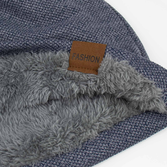 Czapka BEANIE smerfetka oversize MŁODZIEŻOWA ZIMOWA POLAR