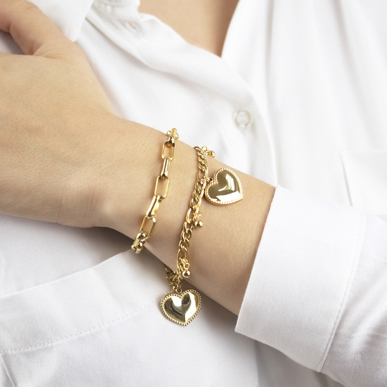 Bransoletka łańcuch STAL SZLACHETNA POZŁACANA