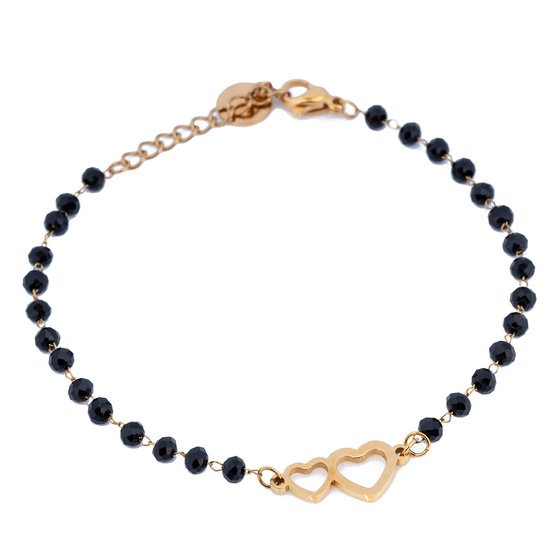 Bransoletka serca STAL SZLACHETNA POZŁACANA