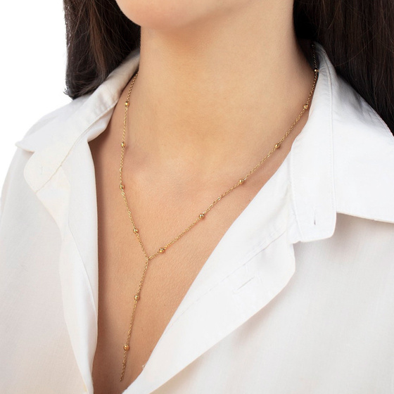 Naszyjnik KRAWATKA gold STAL SZLACHETNA POZŁACANA