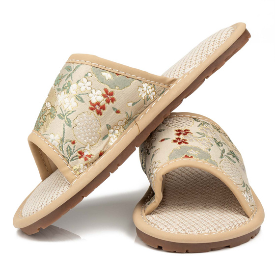 KAPCIE damskie Alessio domowe KWIATY Lekkie Miękkie FOLK r. 36-37