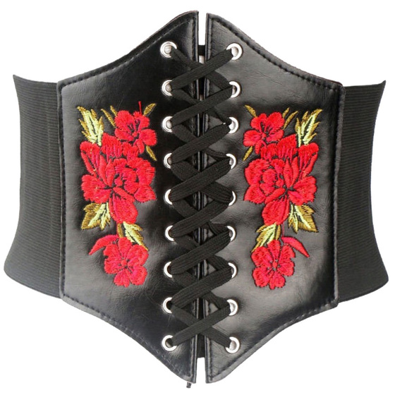 PASEK PAS GORSET szeroki Wiązany HAFT FOLK GÓRALSKI rozmiar S