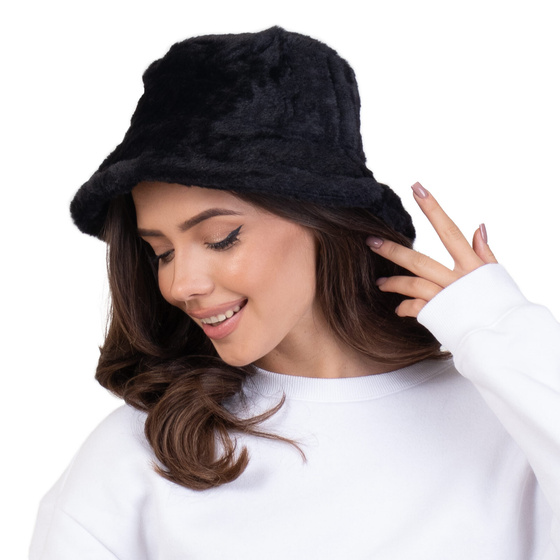 ZIMOWY bucket hat KAPELUSZ ciepły PLUSZOWY na zimę czapka