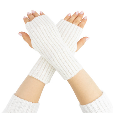 RĘKAWICZKI ciepłe DAMSKIE bez palców krótkie MITENKI