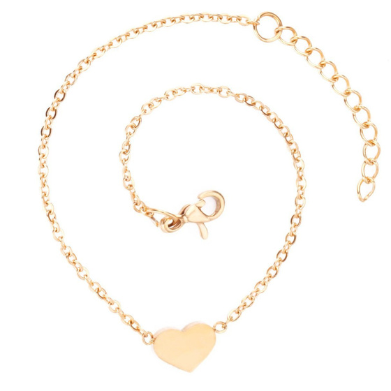 BRANSOLETKA serce STAL SZLACHETNA POZŁACANA