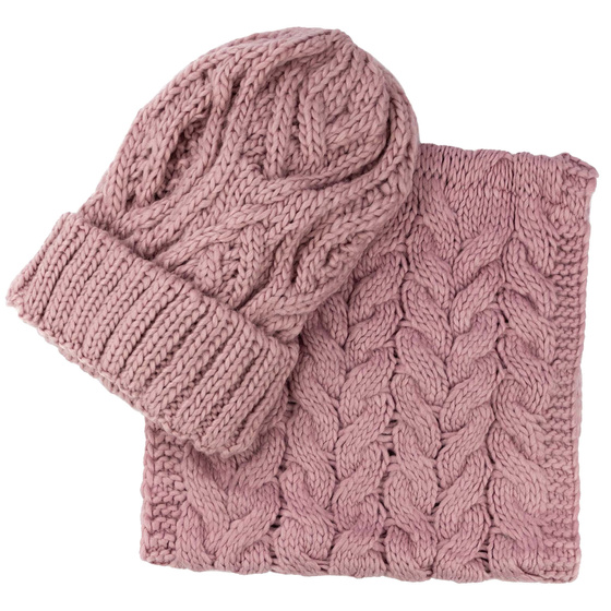 Alessio KOMPLET DAMSKI CZAPKA + KOMIN zimowy CIEPŁY