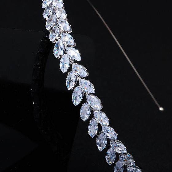 OPASKA DO WŁOSÓW kryształy ślub cyrkonie ŚLUBNA damska srebrna