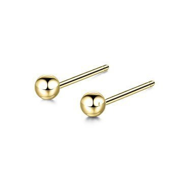 KOLCZYKI kulki STAL SZLACHETNA POZŁACANA 0,3 cm