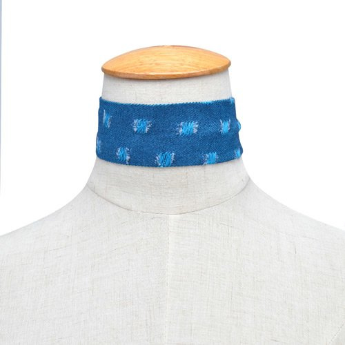 Choker materiał niebieski