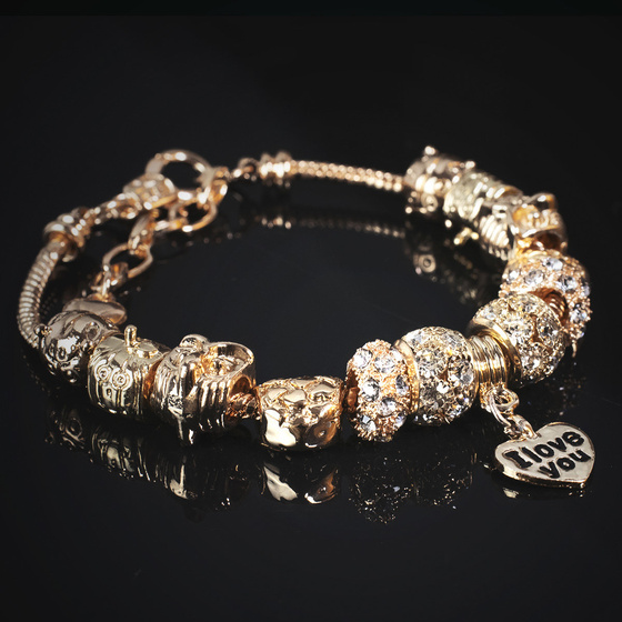 BRANSOLETKA DAMSKA złota PREZENT charms gold