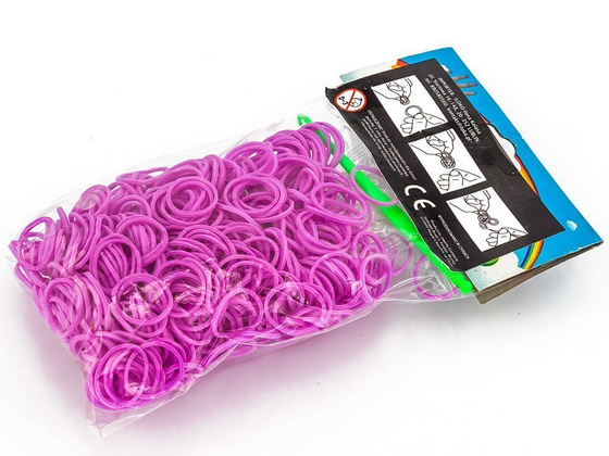 GUMKI ZESTAW LOOM BAND 600 szt. - CE - FIOLET